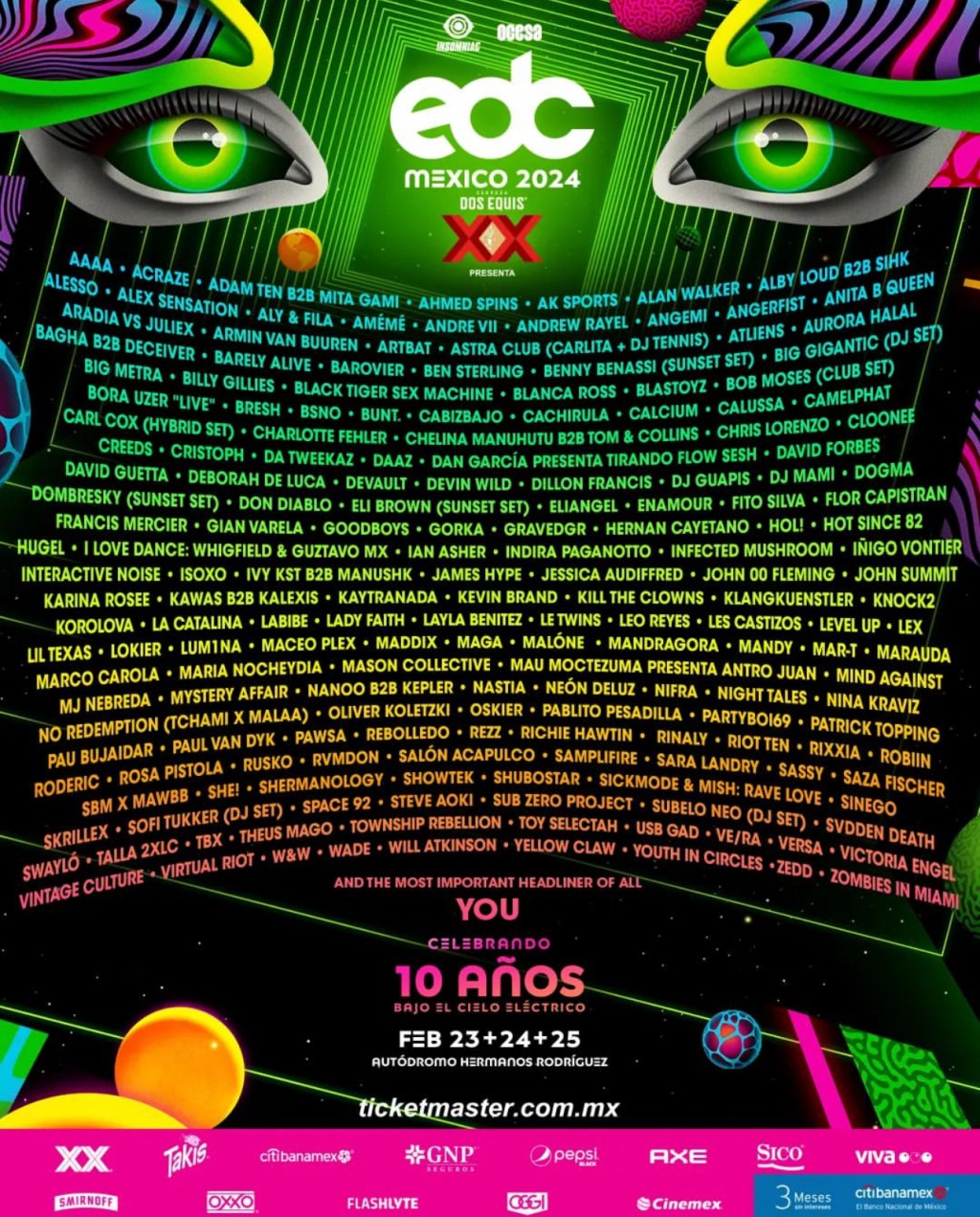 ¡La Emoción Alcanza Nuevos Niveles! EDC Revela el Electrizante Lineup para su Décima&nbsp;Edición.