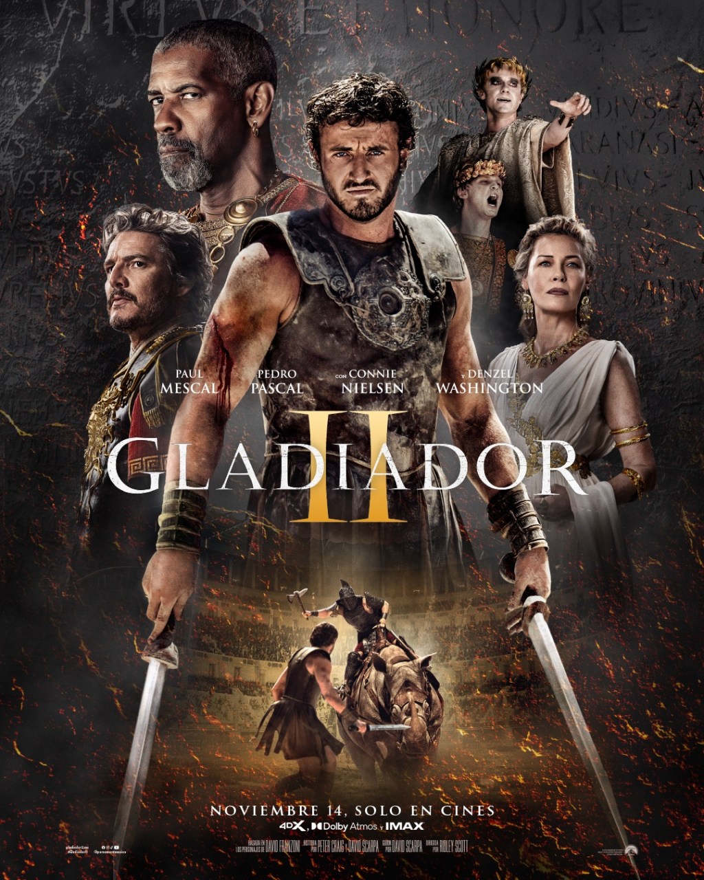 GLADIADOR II&nbsp;llega a los cines el&nbsp;14 de&nbsp;noviembre.